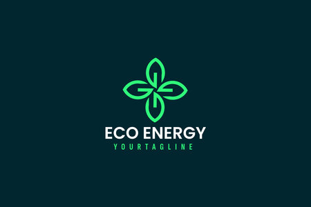 eco energy logo vector icon illustrationのイラスト素材