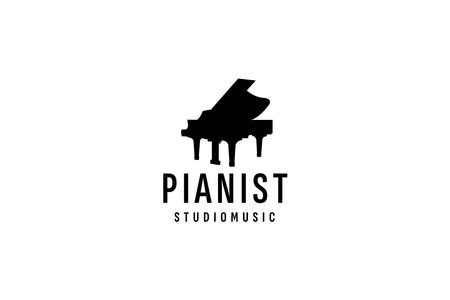 piano logo vector icon illustrationのイラスト素材