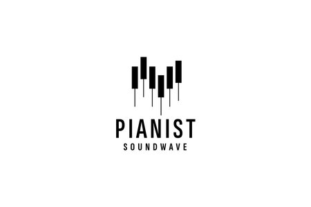 piano logo vector icon illustrationのイラスト素材