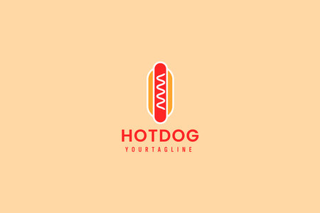 hot dog logo vector icon illustrationのイラスト素材
