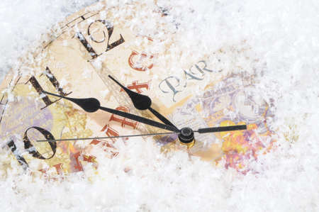 Christmas Time Clock under snow
