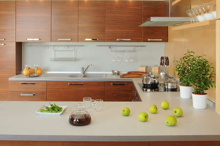 working space on modern kitchen