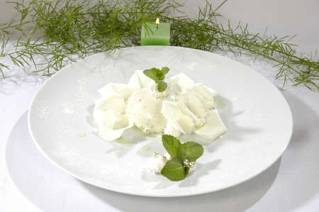 luxurious ice-cream for the romantic eveningの写真素材