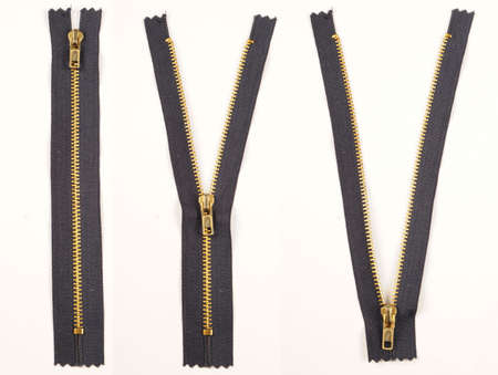 Zipper. Closed, Half Open, Openの写真素材