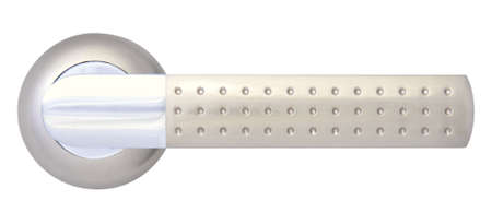 Nickel Door handle Satin, Chromeの写真素材