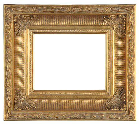 isolated decorative bronze frameの写真素材