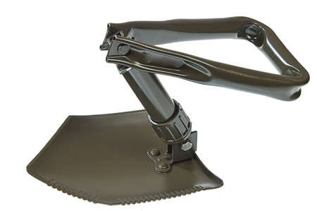 new infantry shovel isolated on white backgroundの写真素材