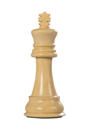 White wooden king - one of 12 different chess piecesの写真素材