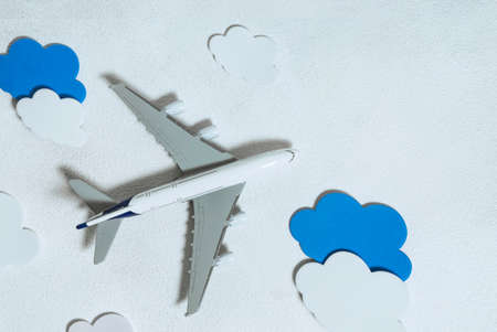 plane on white background, flight conceptの写真素材