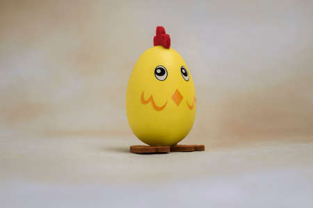 Easter figurine-toy made of eggshell, creative craft with children