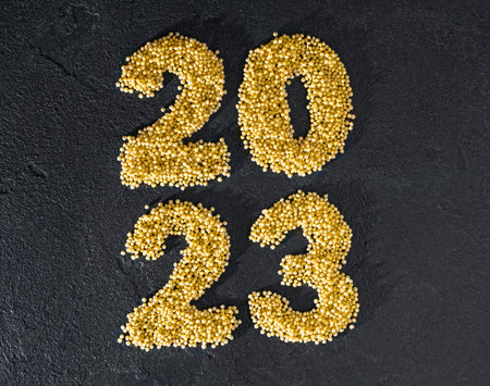 2023 year with millets cereal.  Creative International Year of Millets Conceptの写真素材