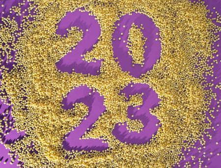2023 year with millets cereal.  Creative International Year of Millets Concept