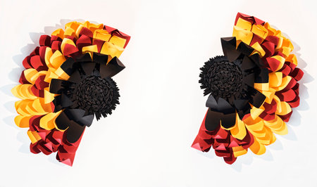 German style abstract background, flower in the colors of the German flagの写真素材