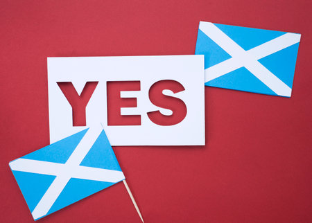 Scottish independence referendum 19th october 2023. scotland vote for independence, politic relative background with national flagsの写真素材