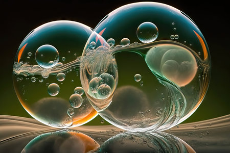 abstract background with soap bubblesの素材