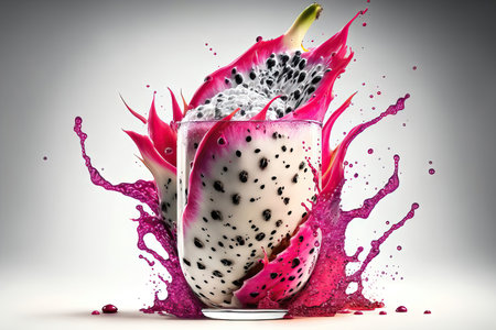 AI generated illustration of smoothies made of dragon fruitの素材