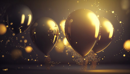 Glowing balloons with bokeh effectの素材