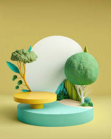 Abstract scene podium mockup for product presentationの素材