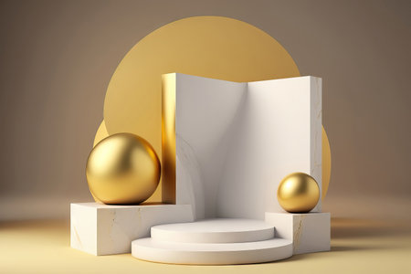 AI generated 3d Abstract scene podium mockup for product presentationの素材
