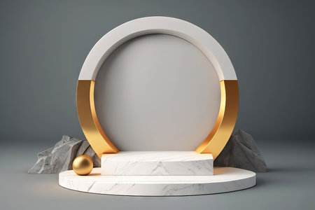 AI generated 3d Abstract scene podium mockup for product presentationの素材