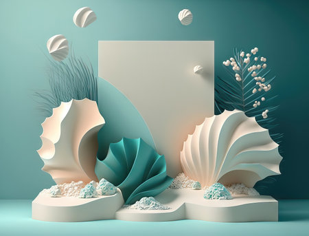 3d render, abstract background, minimal design, geometrical forms, pastel colorsの素材