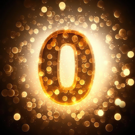 number zero on a bokeh background, eps10 vectorの素材