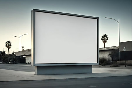 Blank billboard on a city street. 3d rendering, mock upの素材