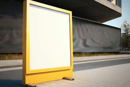Blank billboard on the street. Mock up, 3D Renderingの素材