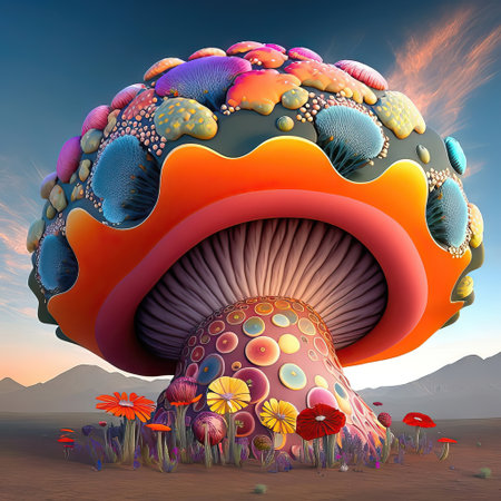 Mushroom in the desert. mushroom in the desertの素材