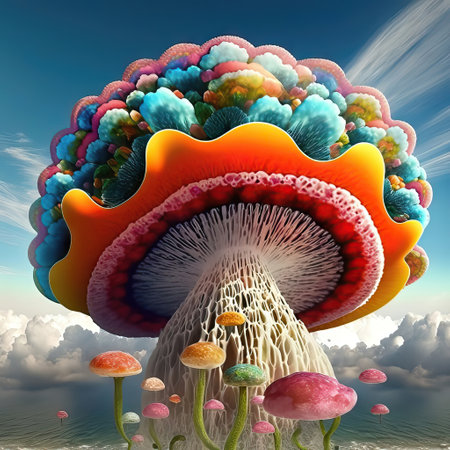 Fantasy mushroom in the sky.  Nature.の素材