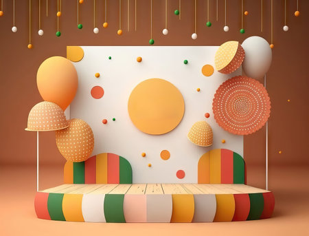 abstract minimal scene with geometric forms. Platform for product presentationの素材