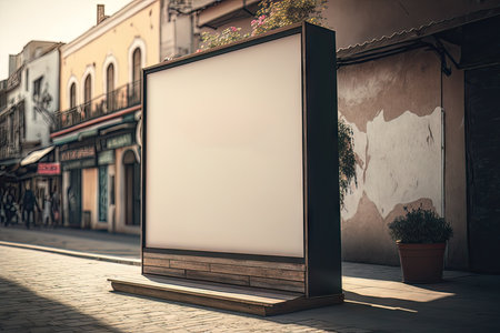 Blank billboard on the street. AI generated Blank billboard on the street, Local outdoor advertising mockupの素材