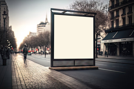 AI generated Blank billboard on the street, Local outdoor advertising mockupの素材