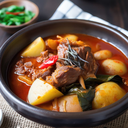 Korean traditional food Braised pork and vegetable stew, Kimchiの素材