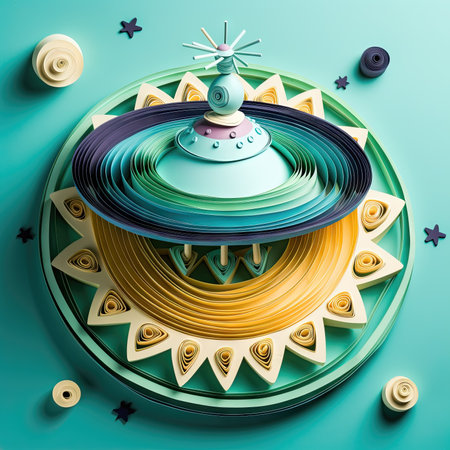AI generated UFO in Quilling craftの素材
