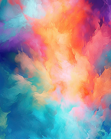 AI generated abstract background with colorful smokeの素材