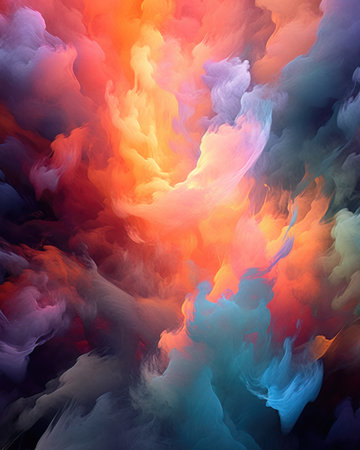 AI generated abstract background with colorful smokeの素材