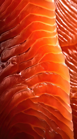 AI generated close up photo of salmon sliceの素材