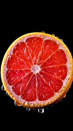 AI generated close up photo of juicy grapefruit sliceの素材