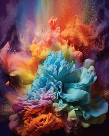 AI generated abstract background with colorful smokeの素材