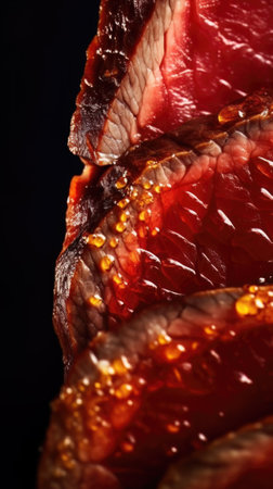 AI generated close up photo of juicy steak sliceの素材