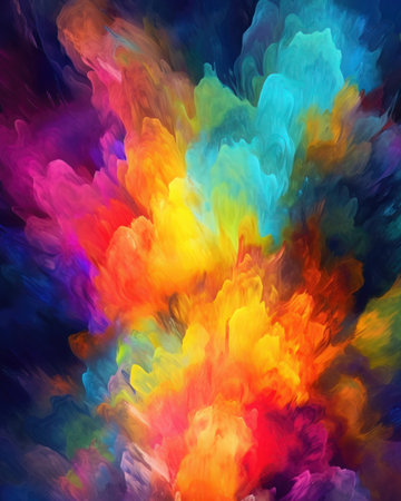 AI generated abstract background with colorful smokeの素材
