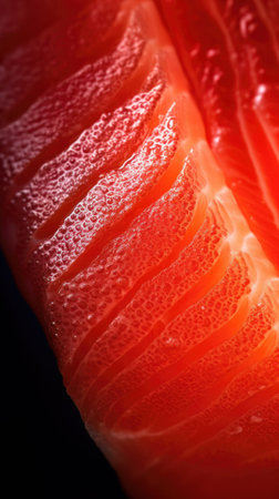 AI generated close up photo of salmon sliceの素材