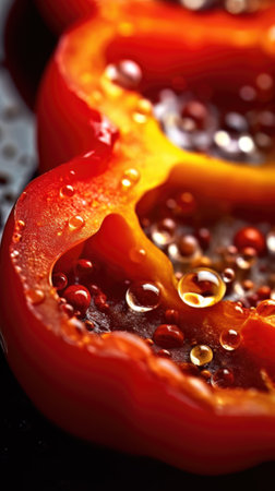 AI generated close up photo of juicy pepper sliceの素材