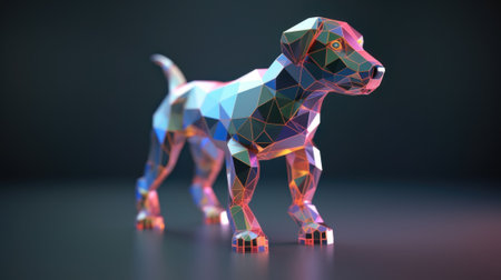 AI generated Vintage steampunk dog on dark background.の素材