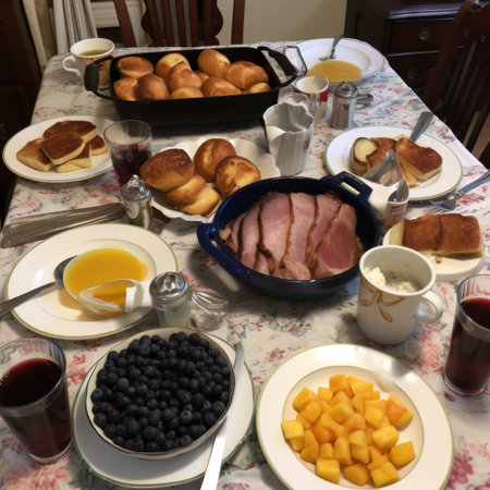 AI generated served English breackfastの素材