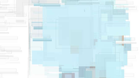 Abstract geometric squares pattern background. Color blue, white. Copy space