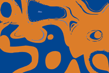 Orange and blue dynamic background. Abstract vector.Digital curve design. 2D rendering digital...