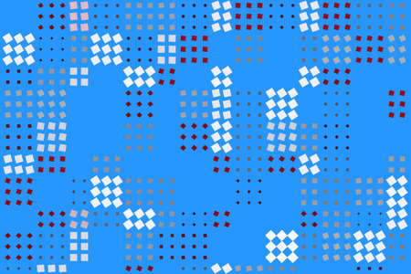 Abstract background. Texture with square shapes. Mosaic style. Colors blue, white. 2D rendering...