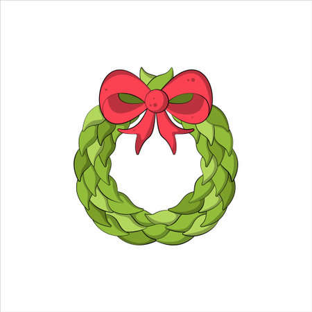 Wreath green leaf christmasのイラスト素材